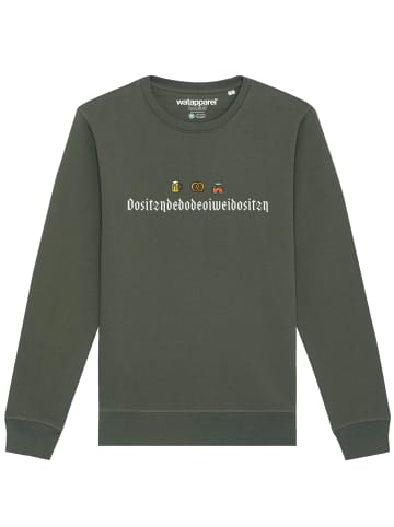 wat? Apparel Sweatshirt Dositzndedodeoiweidositzn in Khaki