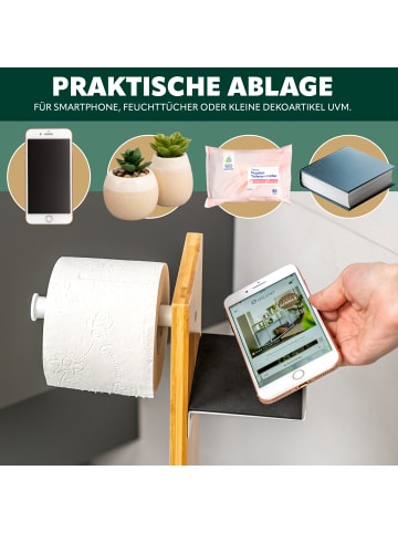 eluno WC-Garnitur Bambus Weiß