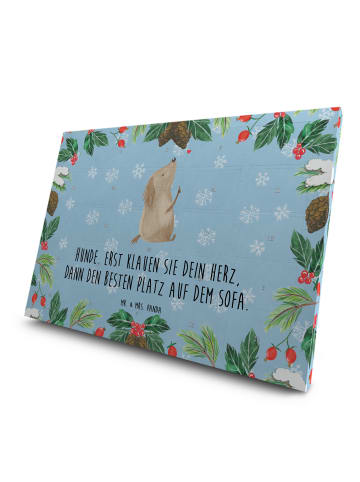 Mr. & Mrs. Panda Tee Adventskalender Hund Liebe mit Spruch in Eisblau