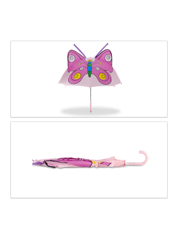 relaxdays Kinderregenschirm Schmetterling in Pink