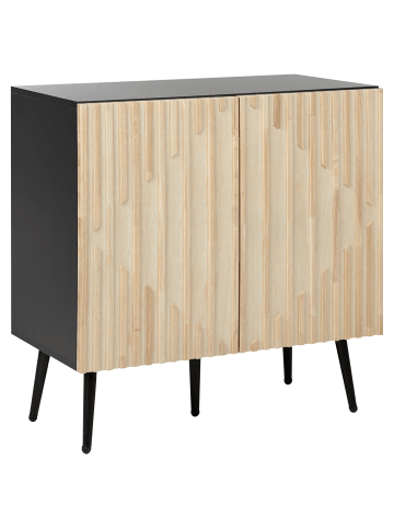 Beliani Sideboard DALCROSS in Braun/Schwarz - (W) 80 x (H) 80 x (L) 43 cm