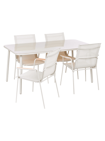 Beliani 5-tlg Gartentisch Set CARAVINO in Beige/Braun