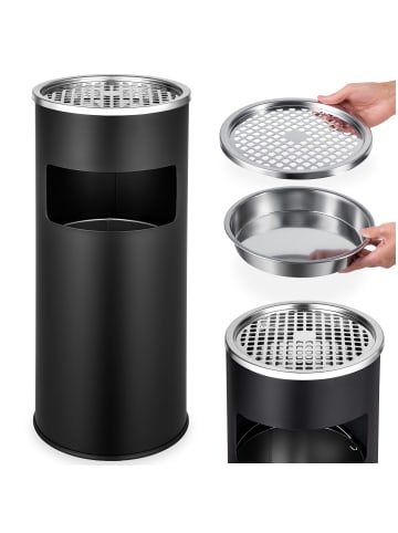 tectake Standaschenbecher  25 x 61 cm, schwarz
