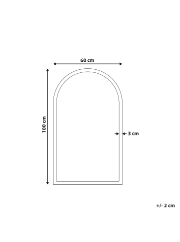 Beliani Badezimmerspiegel SUIN in Grün - (W) 60 x (H) 100 x (L) 2 cm