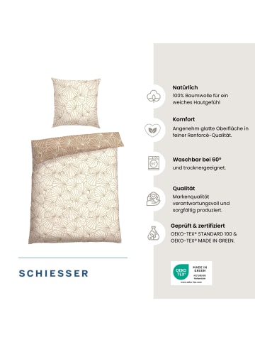 Schiesser Renforcé-Bettwäsche-Set Mariel in Taupe