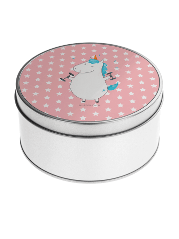 Mr. & Mrs. Panda Metalldose Einhorn Fitness ohne Spruch in Rot Pastell