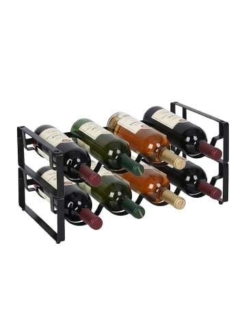 relaxdays 2 x Weinregal in Schwarz - (B)40 x (H)9,5 x (T)20 cm