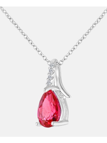 Diamant L'éternel Halskette mit Anhänger aus 375 Weißgold mit 0.87 Karat Diamant mit Rubin