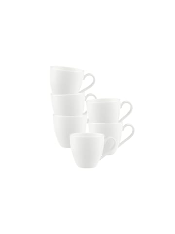 Villeroy & Boch 6er Set Mokka-/Espressotassen Anmut in Weiß 60 ml in weiß