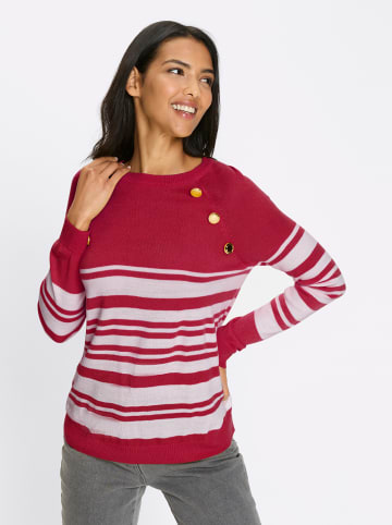 Sieh an! Langarm-Pullover in rot-weiß-geringelt