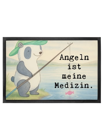 Mr. & Mrs. Panda Schmutzmatte Panda Angeln Design mit Spruch in Weiß