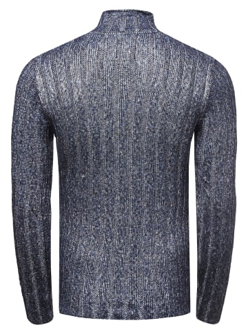 Rusty Neal Clubwear Stehkragen Strick Pullover in Marine