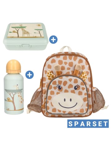 Sterntaler 3er Set Rucksack, Brotdose & Trinkflasch in orange,gruen,motiv