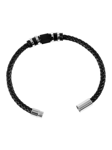 Adeliás Unisex Armband – Lederarmband aus Leder 21,5 cm in schwarz