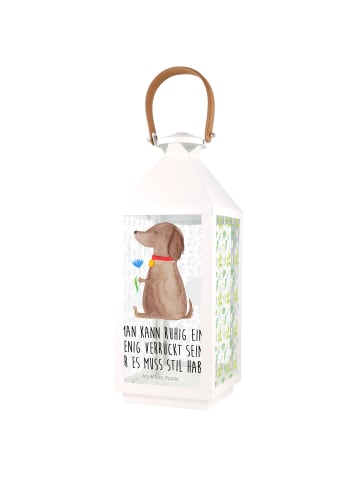 Mr. & Mrs. Panda Kerzenhalter Hund Blume mit Spruch in Transparent