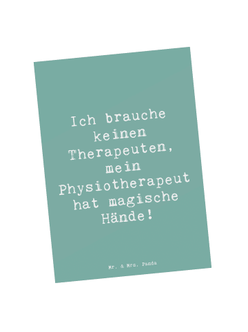 Mr. & Mrs. Panda Postkarte Spruch Magische Hände Physiotherapeut... in Meeresbrise