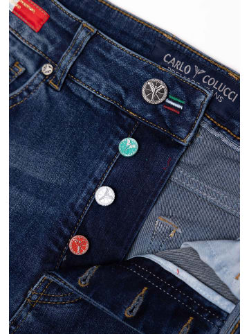 Carlo Colucci 5-Pocket-Jeans Cazzonelli in Blau