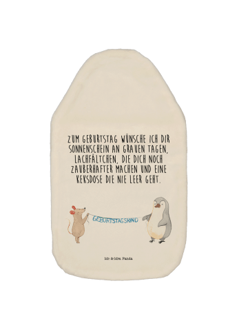 Mr. & Mrs. Panda Wärmflasche Maus Pinguin Geburtstag mit Spruch in Weiß