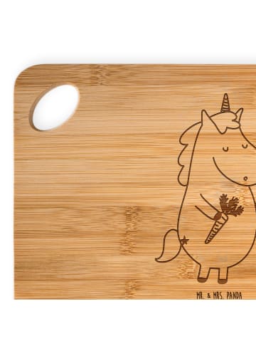 Mr. & Mrs. Panda Holzbrettchen Einhorn Vegan ohne Spruch in Braun