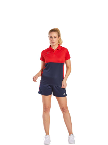 erima Damen Six Wings Poloshirt in new navy/rot