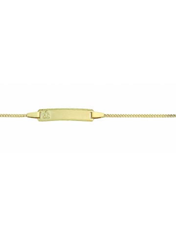 Adeliás Damen 333 Gold Flach Panzer Armband 14 cm Ø 1,4 mm in gold
