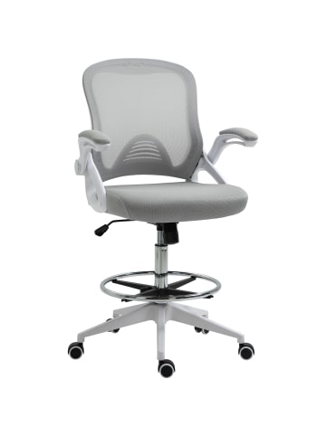 Vinsetto Bürostuhl-64L x 60B x 106-126H cm-Hellgrau