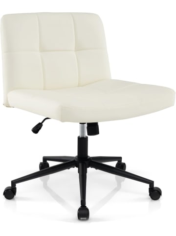 COSTWAY Bürostuhl höhenverstellbar drehbar in Beige