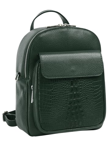 Cluty Rucksack echt Leder in dunkelgrün