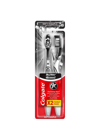Colgate Max White Aktivkohle Zahnbürste Weich 2 Stück