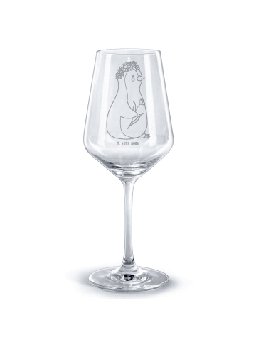 Mr. & Mrs. Panda Kelch Pinguin Blumen ohne Spruch in Transparent