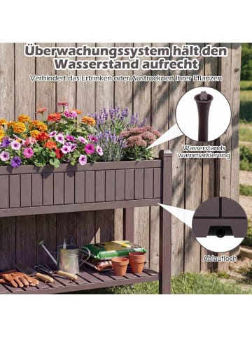 COSTWAY Hochbeet mit Rollen 108 x 44 x 88,5 cm in Braun