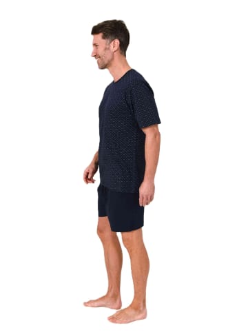NORMANN Kurzarm Schlafanzug Shorty Pyjama Minimalprint in grün