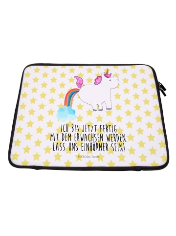 Mr. & Mrs. Panda Notebook Tasche Einhorn Pupsen mit Spruch in Weiß