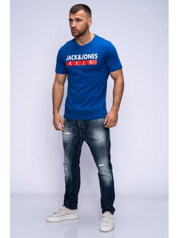 Jack & Jones T-Shirt Print - ELEMENTS TEE SS CREW NECK in Surf The Web