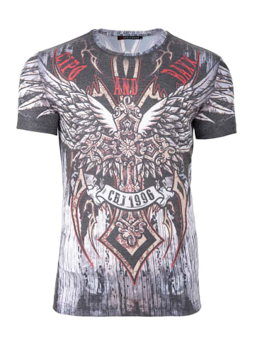 Cipo & Baxx Cipo & Baxx Slim Fit T-Shirt Herren  CT746 Grey L