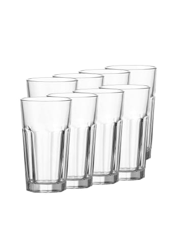 LEONARDO 8er Set Longdrinkgläser Rock 540 ml in transparent