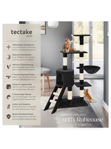 tectake Katzenbaum Dominik 144 cm Diverse Farben  Schwarz