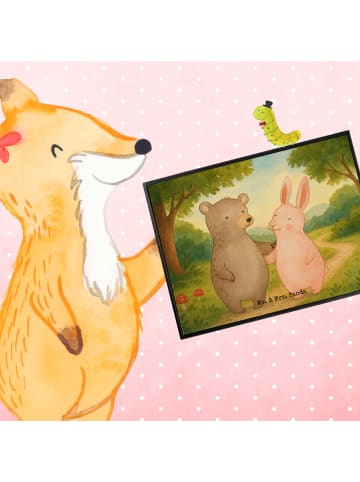 Mr. & Mrs. Panda Schreibunterlage Bär und Hase Umarmen Design oh... in Weiß