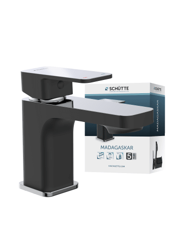 Franz Joseph Schütte MADAGASKAR Waschtischarmatur, Schwarz/Chrom