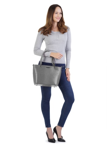 Cluty Handtasche echt Leder in grau
