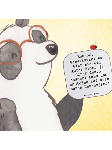 Mr. & Mrs. Panda Untersetzer für Gläser Spruch 50. Geburtstag mi... in Weiß