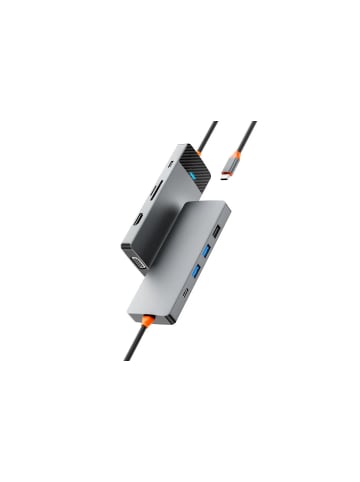 COFI 1453 WiWU - HUB 7/9/12 in 1 USB-C HUB - Adapter Aluminiumgehäuse in Grau