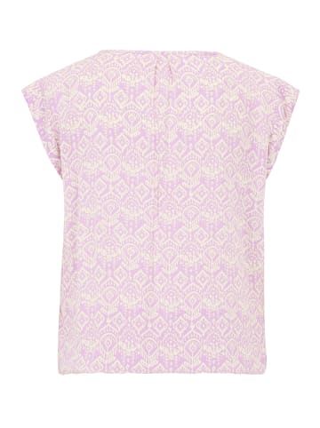CARTOON Casual-Bluse mit Muster in Weiß/Violett