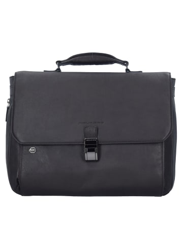 Piquadro Black Square Aktentasche Leder 40 cm Laptopfach in dunkelbraun