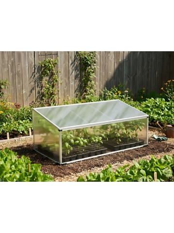 Beliani Gewächshaus für den Garten CARFIZZI in Silber/Transparent