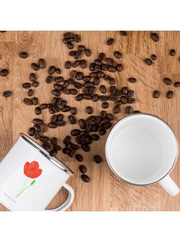 Mr. & Mrs. Panda Henkeltasse Blume Mohnblume ohne Spruch in Weiß