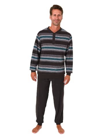 NORMANN Langarm Schlafanzug Frottee Bündchen - 86696 in grün