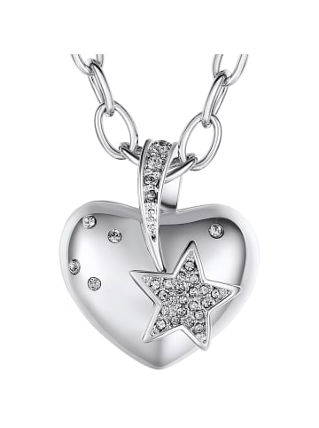Lulu & Jane Halskette Herz Metall-Legierung verziert mit Kristallen von Swarovski® in silber