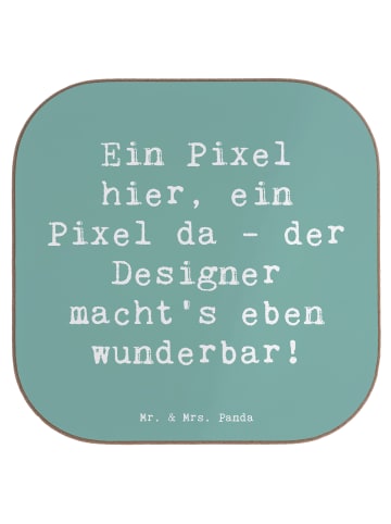Mr. & Mrs. Panda Holz Untersetzer Spruch Designer Pixel Kunst mi... in Meeresbrise