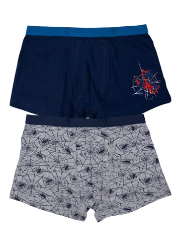Spiderman 2er Pack Marvel Spider-Man Boxershorts Unterwäsche Unterhose in blau/grau
